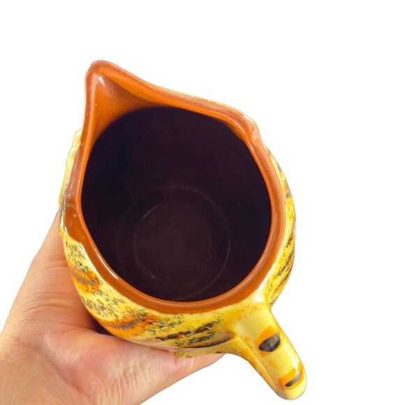 Molde Whimsical Ceramic Yellow Cat Large Pitcher Carafe Made In Portugal Ceramic - Picture 5 of 16